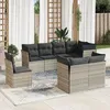 Image de Vidaxl Salon De Jardin 8 Pcs Avec Coussins Gris Clair RÃ©sine TressÃ©e
