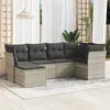 Image de Vidaxl Salon De Jardin 6 Pcs Avec Coussins Gris Clair RÃ©sine TressÃ©e