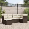 Image de Vidaxl Salon De Jardin Avec Coussins 6 Pcs Marron RÃ©sine TressÃ©e
