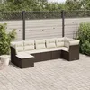 Image de Vidaxl Salon De Jardin Avec Coussins 7 Pcs Marron RÃ©sine TressÃ©e