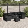Image de Vidaxl Salon De Jardin 8 Pcs Avec Coussins Noir RÃ©sine TressÃ©e