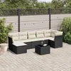 Image de Vidaxl Salon De Jardin 8 Pcs Avec Coussins Noir RÃ©sine TressÃ©e