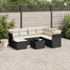 Image de Vidaxl Salon De Jardin 8 Pcs Avec Coussins Noir RÃ©sine TressÃ©e