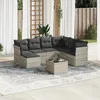 Image de Vidaxl Salon De Jardin 8 Pcs Avec Coussins Gris Clair RÃ©sine TressÃ©e