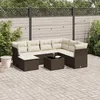 Image de Vidaxl Salon De Jardin 8 Pcs Avec Coussins Marron RÃ©sine TressÃ©e