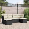 Image de Vidaxl Salon De Jardin 6 Pcs Avec Coussins Noir RÃ©sine TressÃ©e
