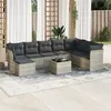 Image de Vidaxl Salon De Jardin 9 Pcs Avec Coussins Gris Clair RÃ©sine TressÃ©e