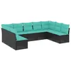 Image de Vidaxl Salon De Jardin 9 Pcs Avec Coussins Noir RÃ©sine TressÃ©e