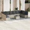 Image de Vidaxl Salon De Jardin 11 Pcs Avec Coussins Gris Clair RÃ©sine TressÃ©e