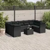 Image de Vidaxl Salon De Jardin 10 Pcs Avec Coussins Noir RÃ©sine TressÃ©e