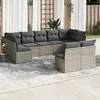 Image de Vidaxl Salon De Jardin 9 Pcs Avec Coussins Gris RÃ©sine TressÃ©e