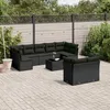 Image de Vidaxl Salon De Jardin 10 Pcs Avec Coussins Noir RÃ©sine TressÃ©e