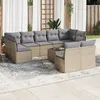 Image de Vidaxl Salon De Jardin Avec Coussins 10 Pcs Beige RÃ©sine TressÃ©e