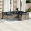 Image de Vidaxl Salon De Jardin 9 Pcs Avec Coussins Gris RÃ©sine TressÃ©e