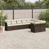 Image de Vidaxl Salon De Jardin Avec Coussins 9 Pcs Marron RÃ©sine TressÃ©e