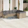 Image de Vidaxl Salon De Jardin Avec Coussins 10 Pcs Beige RÃ©sine TressÃ©e