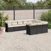 Image de Vidaxl Salon De Jardin 10 Pcs Avec Coussins Noir RÃ©sine TressÃ©e