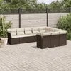 Image de Vidaxl Salon De Jardin 10 Pcs Avec Coussins Marron RÃ©sine TressÃ©e