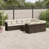 Image de Vidaxl Salon De Jardin Et Coussins 11 Pcs Marron RÃ©sine TressÃ©e