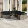 Image de Vidaxl Salon De Jardin 11 Pcs Avec Coussins Gris Clair RÃ©sine TressÃ©e