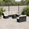 Image de Vidaxl Salon De Jardin 10 Pcs Avec Coussins Noir RÃ©sine TressÃ©e