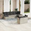 Image de Vidaxl Salon De Jardin 9 Pcs Avec Coussins Gris Clair RÃ©sine TressÃ©e