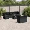 Image de Vidaxl Salon De Jardin 10 Pcs Avec Coussins Noir RÃ©sine TressÃ©e