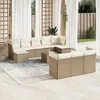 Image de Vidaxl Salon De Jardin Avec Coussins 10 Pcs Beige RÃ©sine TressÃ©e