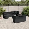Image de Vidaxl Salon De Jardin 11 Pcs Avec Coussins Noir RÃ©sine TressÃ©e