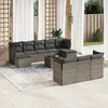 Image de Vidaxl Salon De Jardin 11 Pcs Avec Coussins Gris RÃ©sine TressÃ©e
