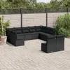 Image de Vidaxl Salon De Jardin 11 Pcs Avec Coussins Noir RÃ©sine TressÃ©e