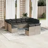Image de Vidaxl Salon De Jardin 11 Pcs Avec Coussins Gris Clair RÃ©sine TressÃ©e