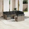 Image de Vidaxl Salon De Jardin Avec Coussins 12 Pcs Gris RÃ©sine TressÃ©e