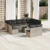 Image de Vidaxl Salon De Jardin Avec Coussins 12 Pcs Gris Clair RÃ©sine TressÃ©e