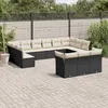 Image de Vidaxl Salon De Jardin Avec Coussins 13 Pcs Noir RÃ©sine TressÃ©e