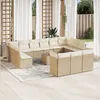 Image de Vidaxl Salon De Jardin Avec Coussins 14 Pcs Beige RÃ©sine TressÃ©e