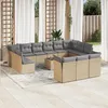 Image de Vidaxl Salon De Jardin Avec Coussins 14 Pcs Beige RÃ©sine TressÃ©e