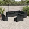 Image de Vidaxl Salon De Jardin 12 Pcs Avec Coussins Noir RÃ©sine TressÃ©e