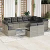 Image de Vidaxl Salon De Jardin Avec Coussins 12 Pcs Gris Clair RÃ©sine TressÃ©e