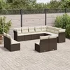 Image de Vidaxl Salon De Jardin Avec Coussins 12 Pcs Marron RÃ©sine TressÃ©e
