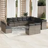 Image de Vidaxl Salon De Jardin Avec Coussins 13 Pcs Gris RÃ©sine TressÃ©e