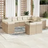 Image de Vidaxl Salon De Jardin Avec Coussins 12 Pcs Beige RÃ©sine TressÃ©e