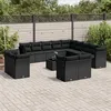 Image de Vidaxl Salon De Jardin Avec Coussins 14 Pcs Noir RÃ©sine TressÃ©e
