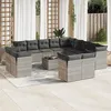 Image de Vidaxl Salon De Jardin Avec Coussins 14 Pcs Gris Clair RÃ©sine TressÃ©e