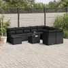 Image de Vidaxl Salon De Jardin 11 Pcs Avec Coussins Noir RÃ©sine TressÃ©e