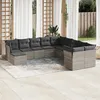 Image de Vidaxl Salon De Jardin 11 Pcs Avec Coussins Gris Clair RÃ©sine TressÃ©e