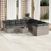 Image de Vidaxl Salon De Jardin Avec Coussins 12 Pcs Gris Clair RÃ©sine TressÃ©e