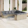 Image de Vidaxl Salon De Jardin Avec Coussins 12 Pcs Beige RÃ©sine TressÃ©e