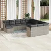 Image de Vidaxl Salon De Jardin Avec Coussins 12 Pcs Gris Clair RÃ©sine TressÃ©e