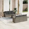 Image de Vidaxl Salon De Jardin Avec Coussins 7 Pcs Gris RÃ©sine TressÃ©e